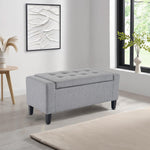 Home Republic Linen Grey Ottoman Storage Bench