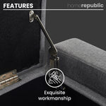 Home Republic Linen Grey Ottoman Storage Bench