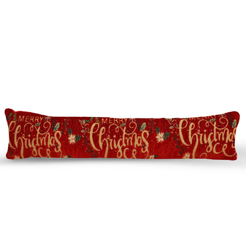 Velosso Merry Floral Red Christmas Festive Chenille Draught Excluders