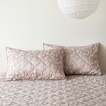 Velosso Luxury Jacquard Leaves Blush Quilted Bedspread Set