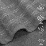 Velosso Hampi 100% Cotton Striped Silver Towels