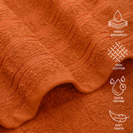 Velosso Hampi 100% Cotton Striped Orange Towels