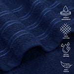 Velosso Hampi 100% Cotton Striped Navy Blue Towels