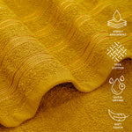 Velosso 100% Cotton Striped Yellow Hampi Towels