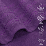 Velosso Hampi 100% Cotton Striped Purple Towels