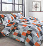 Velosso Geometric Jazz Orange Duvet Cover & Pillowcase Set