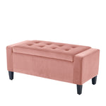 Home Republic Luna Velvet Blush Pink Ottoman Storage Bench