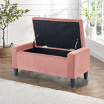 Home Republic Luna Velvet Blush Pink Ottoman Storage Bench