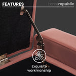 Home Republic Luna Velvet Blush Pink Ottoman Storage Bench