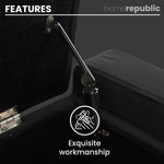 Home Republic Luna Velvet Charcoal Grey Ottoman Storage Bench