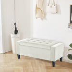 Home Republic Luna Velvet Charcoal White Ottoman Storage Bench
