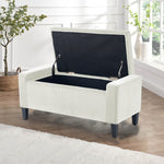 Home Republic Luna Velvet Charcoal White Ottoman Storage Bench