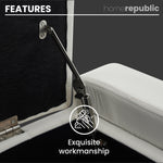 Home Republic Luna Velvet Charcoal White Ottoman Storage Bench