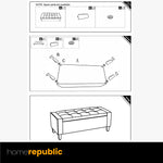 Home Republic Luna Velvet Navy Ottoman Storage Bench