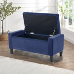Home Republic Luna Velvet Navy Ottoman Storage Bench