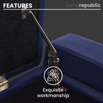Home Republic Luna Velvet Navy Ottoman Storage Bench