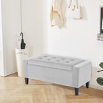 Home Republic Faux Leather Silver Ottoman Storage Bench