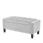 Home Republic Faux Leather Silver Ottoman Storage Bench