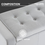 Home Republic Faux Leather Silver Ottoman Storage Bench