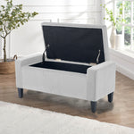 Home Republic Faux Leather Silver Ottoman Storage Bench