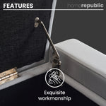 Home Republic Faux Leather Silver Ottoman Storage Bench