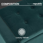 Home Republic Luna Velvet Emerald Green Ottoman Storage Bench