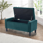 Home Republic Luna Velvet Emerald Green Ottoman Storage Bench