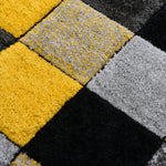 Home Republic Blocks Shaggy 5cm Pile Geometric Blocks Floor Rug - Ochre