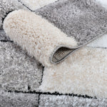 Home Republic Blocks Shaggy 5cm Pile Geometric Blocks Floor Rug - Natural