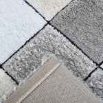 Home Republic Blocks Shaggy 5cm Pile Geometric Blocks Floor Rug - Natural