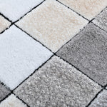 Home Republic Blocks Shaggy 5cm Pile Geometric Blocks Floor Rug - Natural