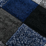 Home Republic Blocks Shaggy 5cm Pile Geometric Blocks Floor Rug - Navy