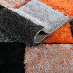 Home Republic Blocks Shaggy 5cm Pile Geometric Blocks Floor Rug - Orange