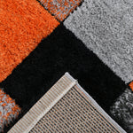 Home Republic Blocks Shaggy 5cm Pile Geometric Blocks Floor Rug - Orange