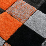 Home Republic Blocks Shaggy 5cm Pile Geometric Blocks Floor Rug - Orange