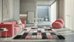 Home Republic Blocks Shaggy 5cm Pile Geometric Blocks Floor Rug - Pink