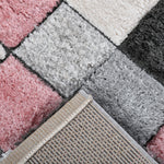Home Republic Blocks Shaggy 5cm Pile Geometric Blocks Floor Rug - Pink