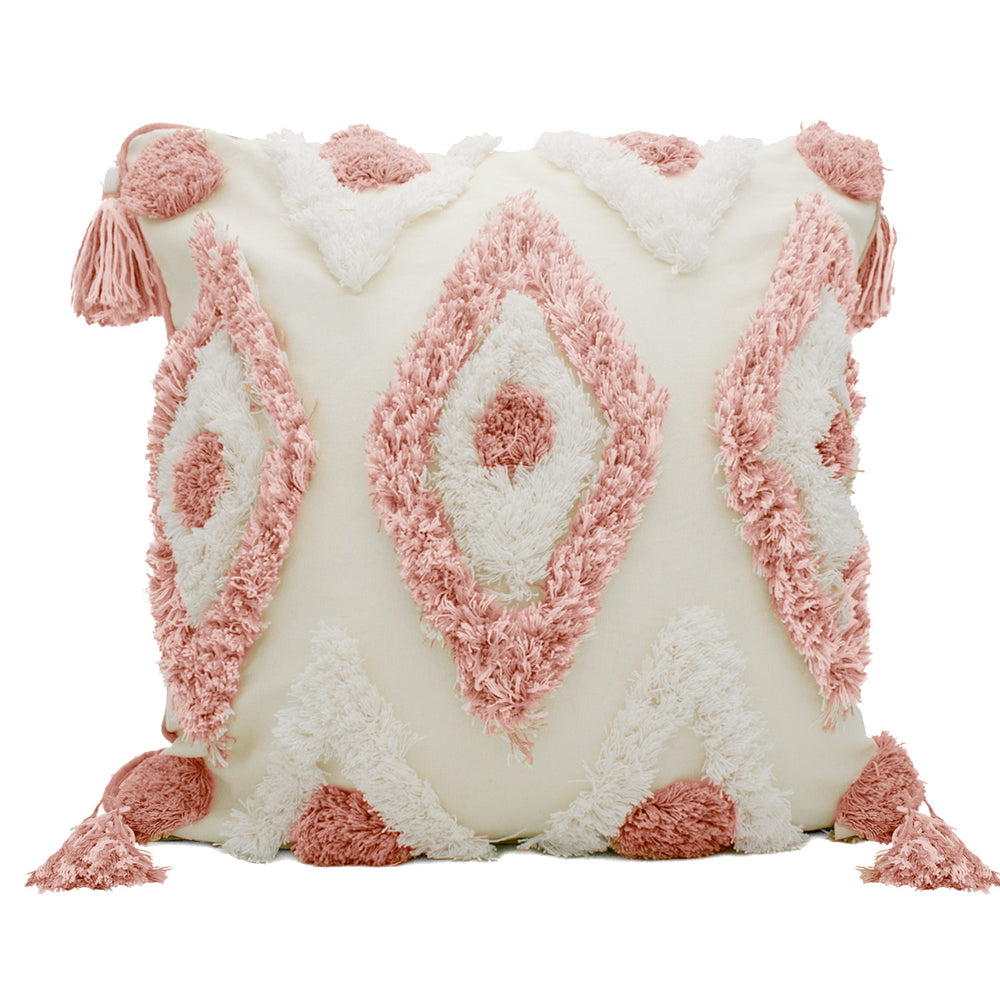 Intimates Oslo Tassle Diamond Tuft Pink Cushion Cover