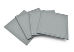 Kitchen Trends Pack of 4 Silver Faux Leather Coasters
