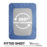 Velosso Super Soft Plain Blue Microfibre Fitted Sheet