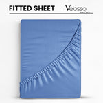 Velosso Super Soft Plain Blue Microfibre Fitted Sheet