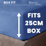Velosso Super Soft Plain Blue Microfibre Fitted Sheet