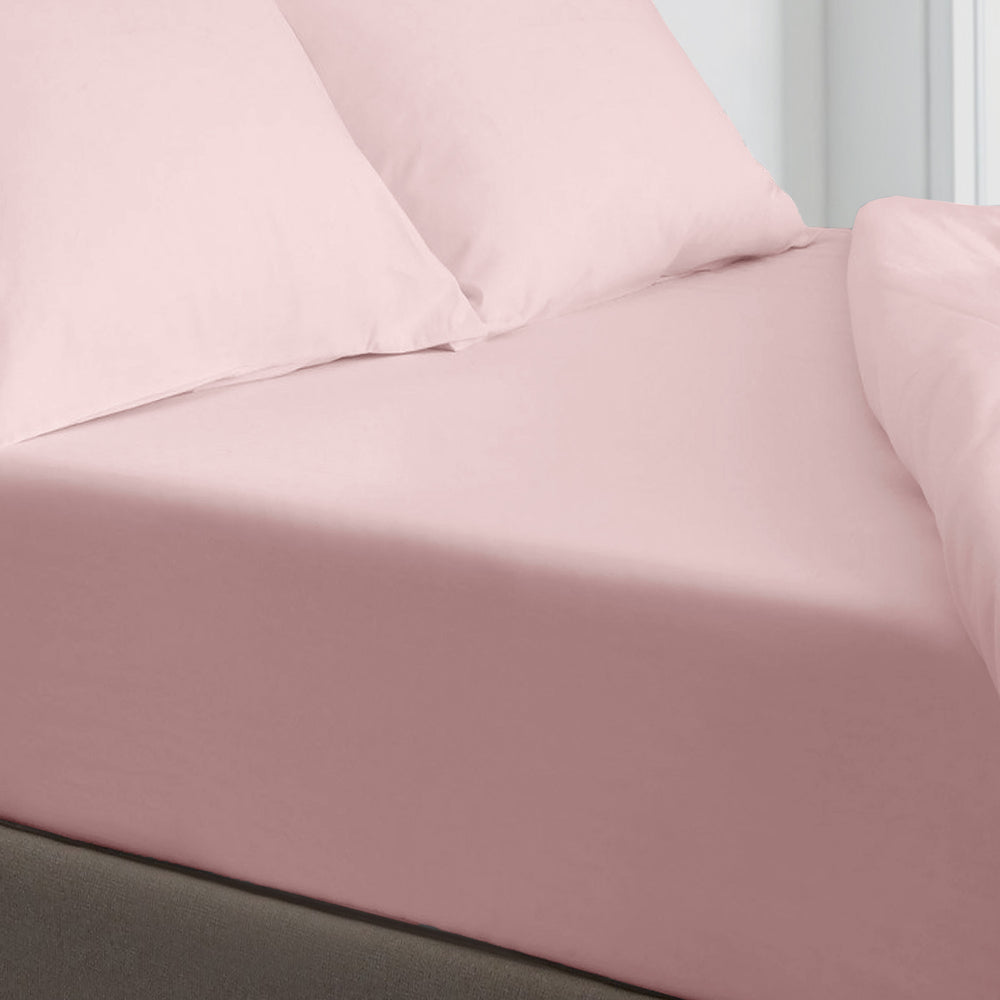 Velosso Super Soft Plain Microfibre Fitted Sheet - Blush Pink