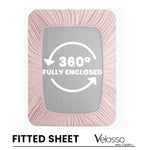 Velosso Super Soft Plain Blush Pink Microfibre Fitted Sheet