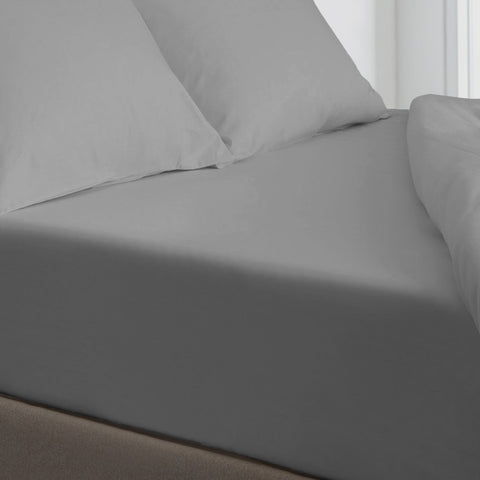 Velosso Super Soft Plain Microfibre Fitted Sheet - Grey