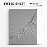 Velosso Super Soft Plain Grey Microfibre Fitted Sheet