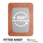 Velosso Super Soft Plain Orange Microfibre Fitted Sheet