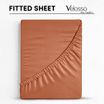 Velosso Super Soft Plain Orange Microfibre Fitted Sheet