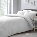Velosso Super Soft Plain Microfibre White Duvet Cover & Pillowcase Set