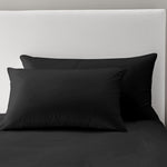 Velosso Super Soft 2 Pack Plain Black Microfibre Pillowcases